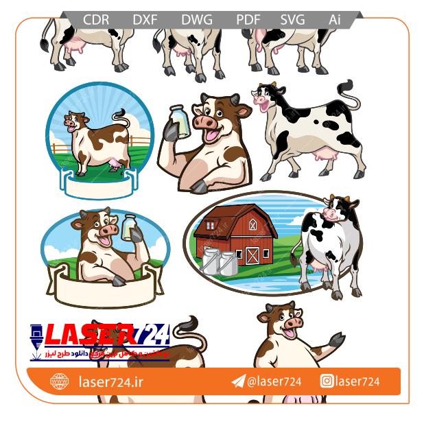 تصویر طرح لیزری چاپی گاو #1